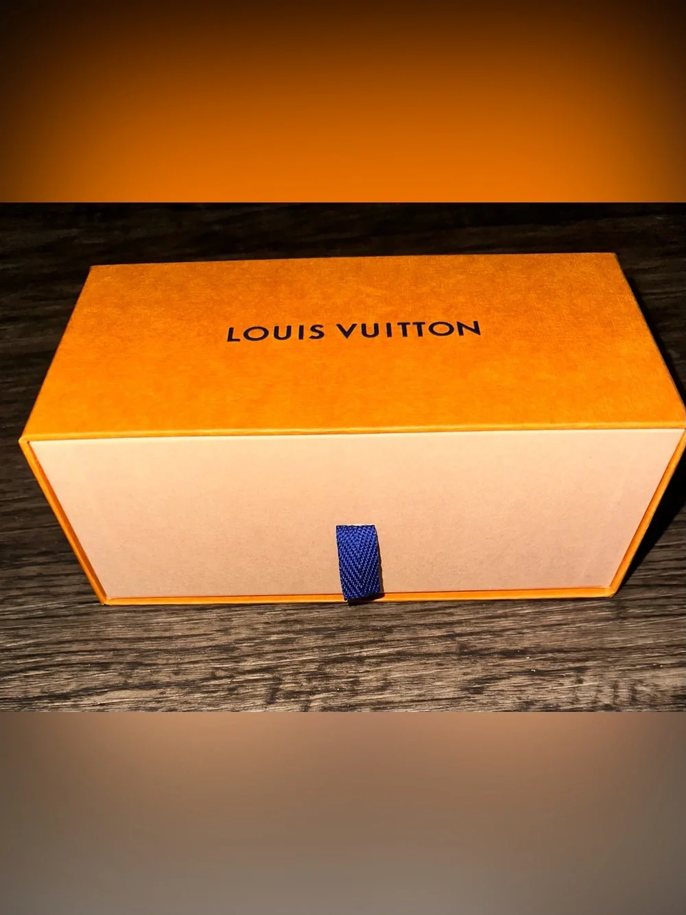Louis Vuitton Orange Box with Cream Drawer and Blue Pull